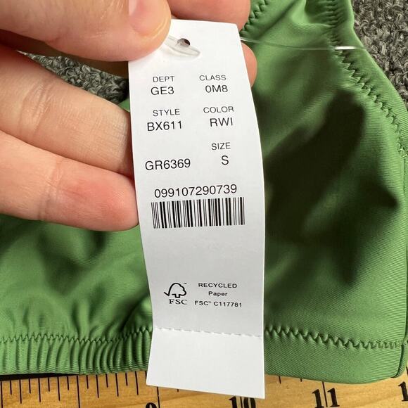 J. Crew Green Heritage Scoop Bikini Swimsuit Top NWT Size S - Picture 2 of 7